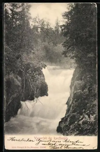 AK Ranftlmühle, Wasserfall im Wald