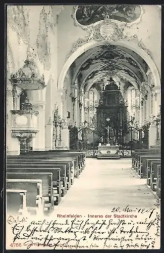AK Rheinfelden, Stadtkirche, Innenansicht
