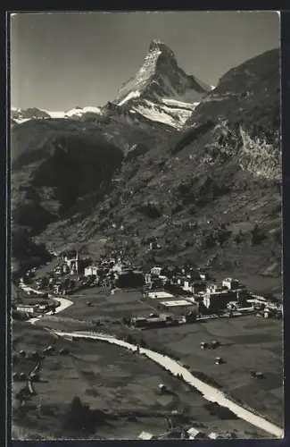 AK Zermatt, Teilansicht mit Matterhorn