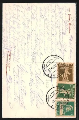 AK Zermatt, Teilansicht mit Matterhorn