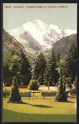 AK Interlaken, Kursaal-Anlagen mit Jungfrau