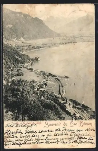 AK Territet /Lac Léman, Panorama et la Dent du Midi