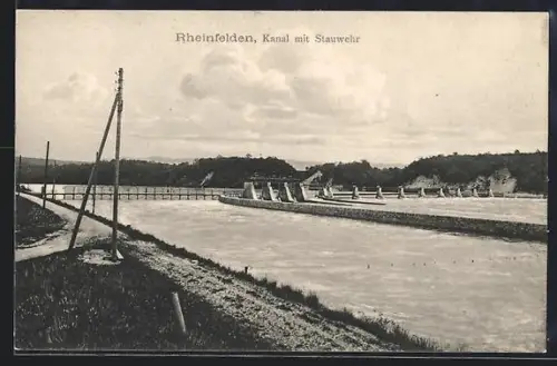 AK Rheinfelden, Kanal mit Stauwehr