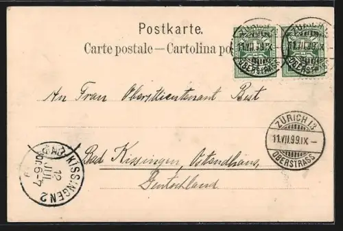 AK Brunnen, Blick vom See aus zum Ort