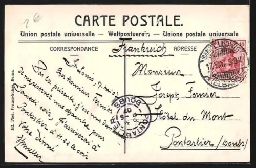 AK Basel, Schaffhauser Rheinweg mit Brücke, Im Hintergrund Kirche