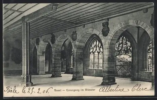AK Basel, Kreuzgang im Münster