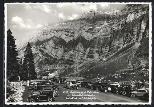 AK Schwägalp, Restaurant & Talstation der Säntis-Schwebebahn, Auto-Park