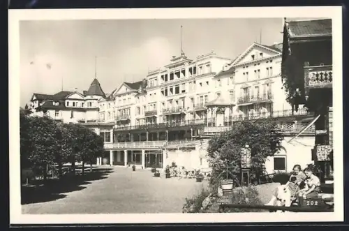 AK Rigi-Kaltbad, Strassenpartie mit Hotel