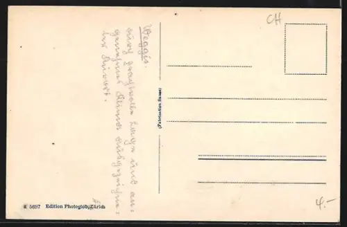 AK Weggis, Teilansicht mit Kirche gegen Pilatus