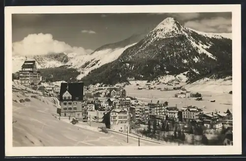 AK Davos-Dorf, Teilansicht mit Seehorn im Winter
