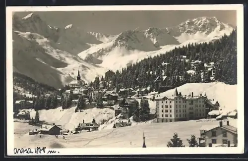 AK Arosa, Ortspartie im Schnee