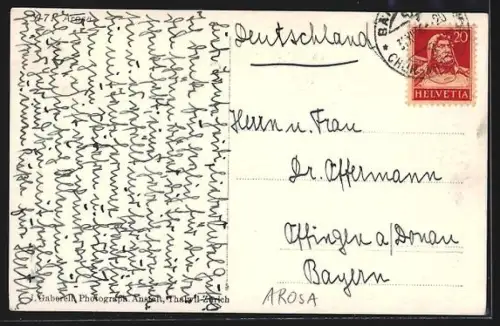 AK Arosa, Ortspartie im Schnee