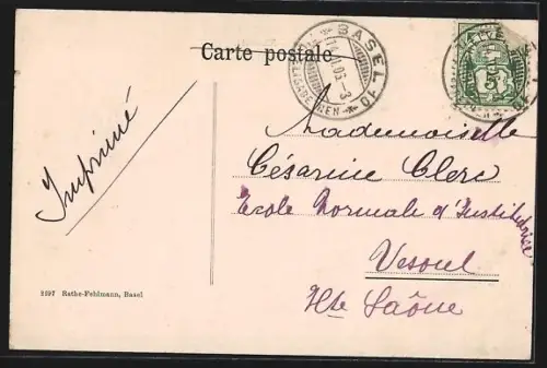 AK Basel, Albantal mit Strassenpartie