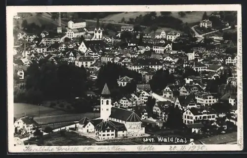 AK Wald /Zch., Teilansicht mit Kirche