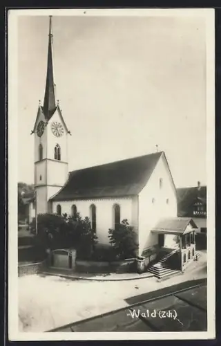 Foto-AK Wald /Zch., Blick auf die Kirche