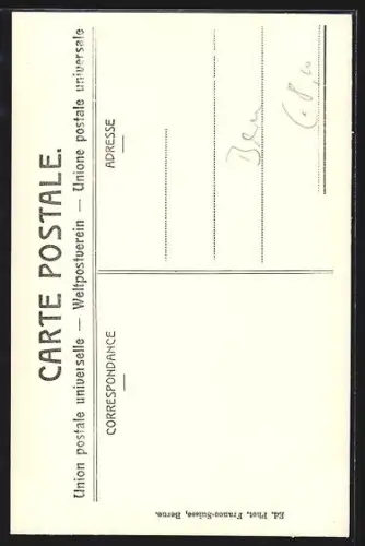 AK Unterseen, Wasserpartie mit Kirche