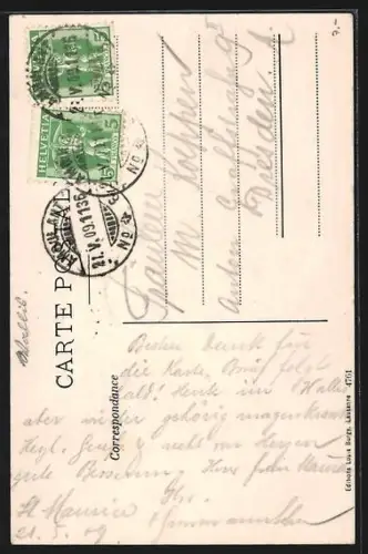 AK St-Maurice, Le Pont sur le Rhône, le Château et la Grotte aux Fées