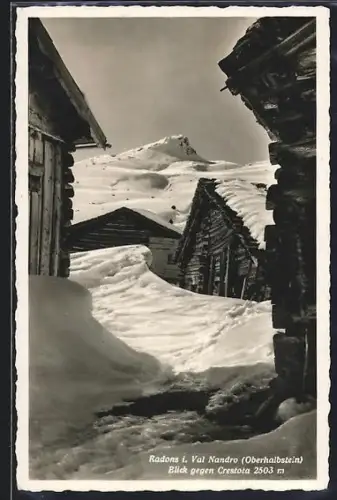 AK Radons i. Val Nandro, Blick gegen Crestota im Winter