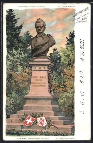 Lithographie Winterthur, Jonas-Furrer-Denkmal