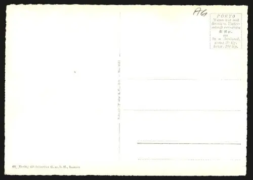 AK Koblenz, Fliegeraufnahme des Ortes mit Fluss