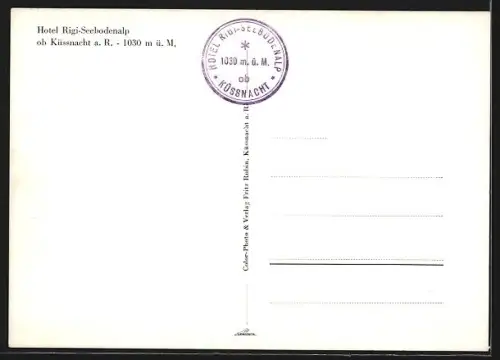 AK Küssnacht a. R., Hotel Rigi-Seebodenalp