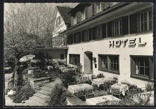 AK Uetikon am Zürichsee, Hotel Krone, Aussenbereich, E. K. Brunner-Christen