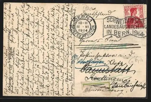 AK Rütihubel-Bad bei Enggistein, Ortsansicht aus der Vogelschau