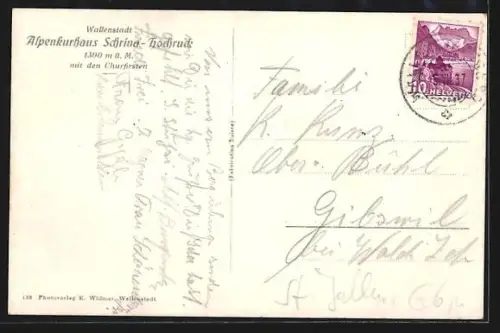 AK Wallenstadt, Alpenkurhaus Schrina-Hochruck mit den Churfürsten