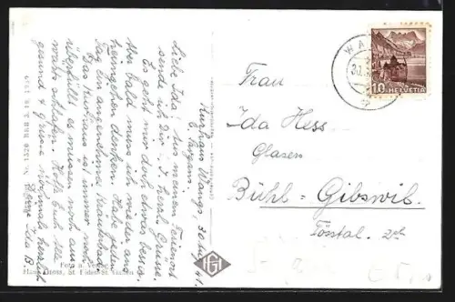 AK Wangs /St. G., Kurhaus und Gebirgspanorama