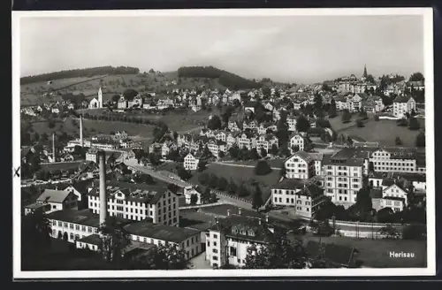 AK Herisau, Gesamtansicht des Ortes aus der Vogelschau