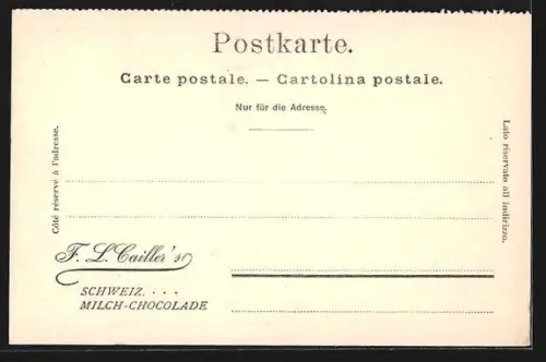 AK Aigle, Blick zum Schloss, Schweizerin in Tracht