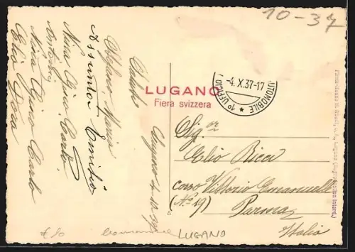 Foto-AK Lugano, Matrosen mit einem Festwagen als Boot