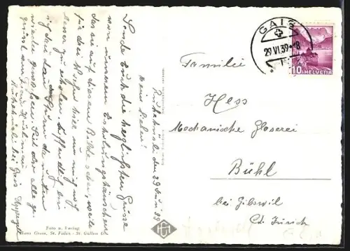 AK Gais /App., Ruehüsli mit Blick zum Ort