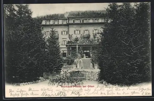 AK Olten, Kurhaus Fridau mit Springbrunnen