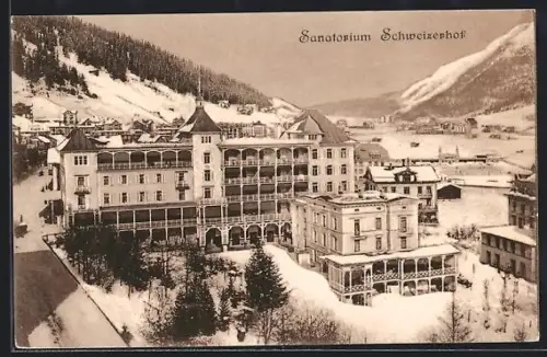 AK Davos, Ansicht vom Sanatorium Schweizerhof im Winter