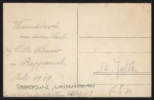 Foto-AK Rapperswil, Weissnäherei, Gruppenbild 1919