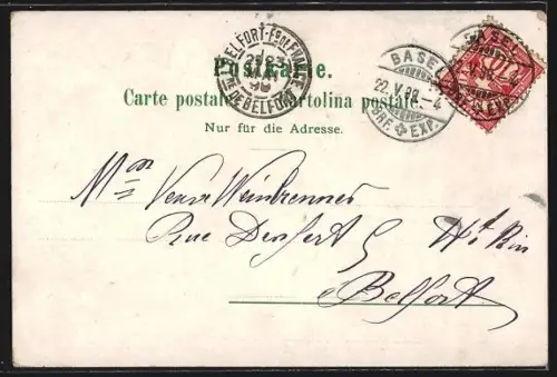 AK Basel, Münster-Cathedrale, Wettsteinbrücke und Pont de Wettstein