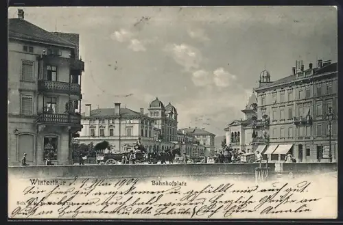 AK Winterthur, Partie am Bahnhofplatz