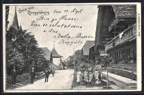 AK Rueggisberg, Strassenpartie im Ort