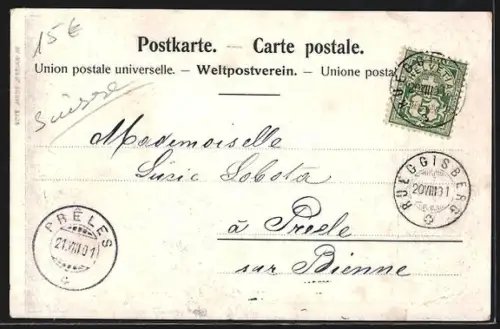 AK Rueggisberg, Strassenpartie im Ort