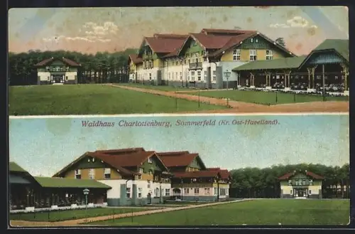 AK Sommerfeld /Ost-Havelland, Waldhaus Charlottenburg, Panorama-Ansichten