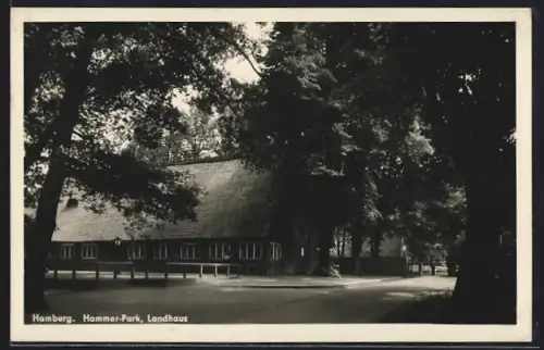 AK Hamburg-Hamm, Hammer-Park, Partie am Landhaus