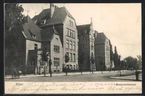 AK Erfurt, Baugewerkschule mit Strasse