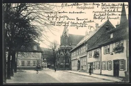 AK Heiligenstadt / Eichsfeld, Marktplatz mit Kirche