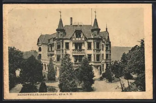 AK Badenweiler /Schwarzwald, Hotel Waldhaus mit Anlagen