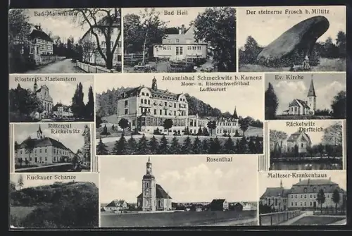 AK Schmeckwitz, Bad Marienborn, Bad Heil, Kirche, Rittergut Räckelwitz