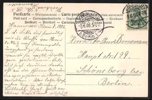 AK Hannover, Bahnhofstrasse mit Strassenbahn