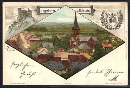 Künstler-AK Carl Biese: Segeberg in Holstein, Teilansicht, Burg