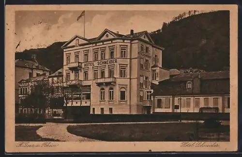 AK St. Goar a. Rhein, Hotel Schneider
