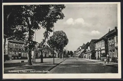 AK Rotenburg i. Hann., Strasse mit Anwohnern